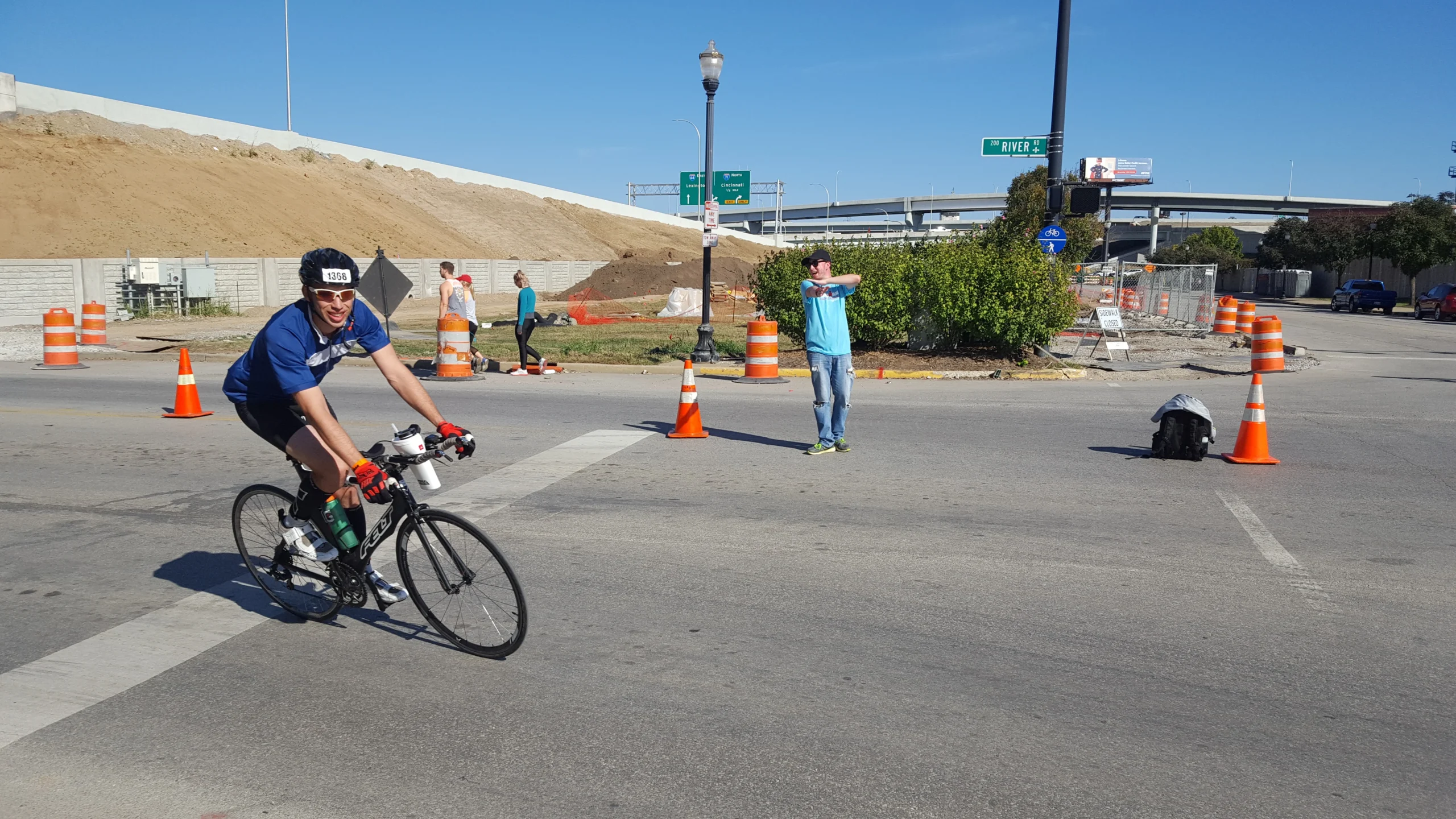 Justin riding his bike during an Ironman